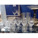 A SET OF SIX THOMAS WEBB FACETED DRINKING GLASSES and others similar