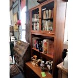 A 1920S OAK BUREAU, a teak lounge unit and two mirrors