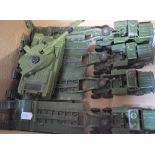 A COLLECTION OF DINKY SUPER TOYS, TANKS and other military vehicles (unboxed)
