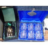 Q.E.2 INTEREST; A SET OF SIX GLENCAIRN CRYSTAL STUDIO WHISKY TUMBLERS