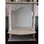 AN INDIAN WHITE MARBLE SHELF OR TEMPLE NICHE