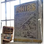 A VINTAGE NEWSAGENT'S DISPLAY BOARD 'Illustrated Chips the Champion Comic for Big Laughs and Thrills