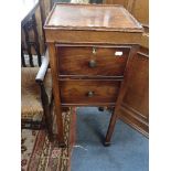 A GEORGE III STYLE MAHOGANY WORK TABLE