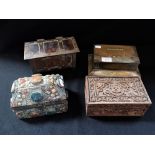 A WMF CIGARETTE BOX and three Vintage boxes (4)