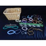 A COLLECTION OF BEADED NECKLACES