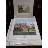 A COLLECTION OF MOUNTED PRINTS OF 'MAX GATE' by Edward Vine and a hunting print