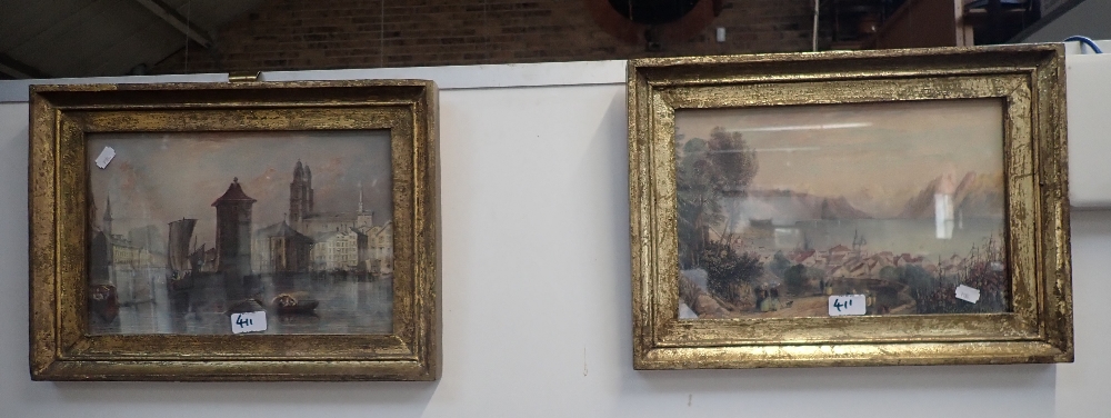 SET OF FOUR EUROPEAN VIEWS, MID 19TH CENTURY, hand coloured engravings in period frames, height 22cm - Image 2 of 2