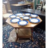 J. SHOOLBRED & CO; A LATE VICTORIAN OAK OCTAGONAL WINDOW TABLE, circa 1870, 92cm wide