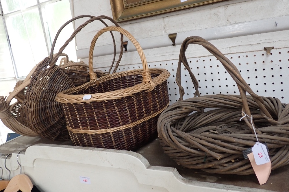 A COLLECTION OF WICKER and similar baskets