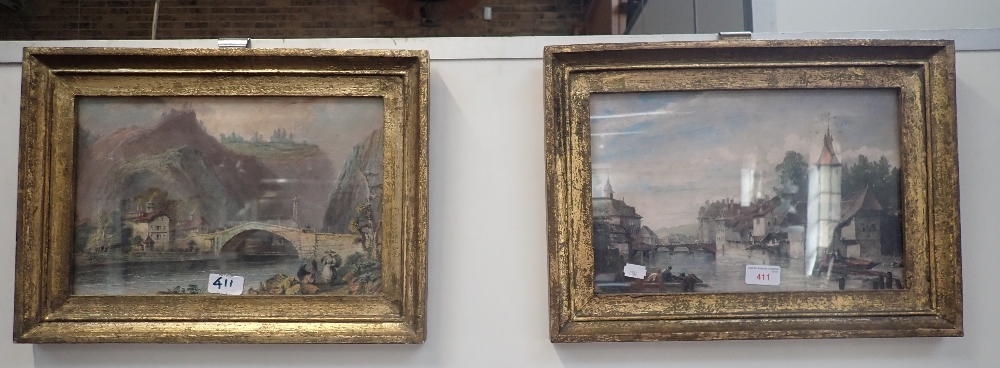 SET OF FOUR EUROPEAN VIEWS, MID 19TH CENTURY, hand coloured engravings in period frames, height 22cm