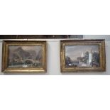 SET OF FOUR EUROPEAN VIEWS, MID 19TH CENTURY, hand coloured engravings in period frames, height 22cm