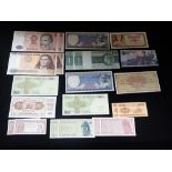 A COLLECTION OF WORLD BANK NOTES, to include a one cent " Government of Hongkong" bank note