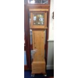 AN 18TH CENTURY PINE LONG CASE CLOCK with brass dial movement inscribed, 'Jno BRAMLEY ANDOVER' the d