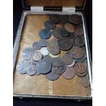 A COLLECTION OF COINS, to include pennies, farthings and others