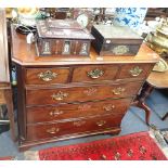 A 19TH CENTURY MAHOGANY CHEST OF DRAWERS, width 99cm