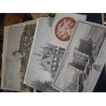 A COLLECTION OF ENGRAVINGS, INCLUDING LULWORTH CASTLE 1733, mostly 18th century