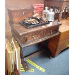 AN OAK HALL TABLE, fitted a single drawer, 17th century (and later) 60cm wide