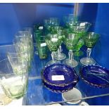 A COLLECTION OF GREEN DRINKING GLASSES and similar glass