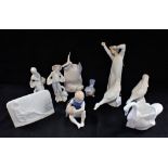 TWO LLADRO COLLECTOR'S DISPLAY PLAQUES, two Nao geese and similar ceramics