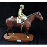 BESWICK; A STUDY OF LESTER PIGGOTT on 'Nijinsky' 33cm high