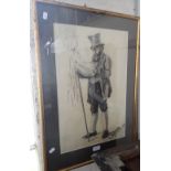 G. WILSON, SKETCH OF VICTORIAN GENTLEMAN READING, charcoal, signed and dated 5.2.96, height 51cm