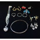A COLLECTION OF JEWELLERY, to include a "CZ" bangle