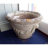 A RECONSTITUTED STONE GARDEN PLANTER