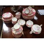 A COLLECTION ON MINTON TEAWARE in pink
