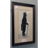 A PAIR OF SILHOUETTES OF A VICTORIAN GENTLEMAN, 1850s, ovderall height 34cm