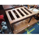 A VICTORIAN PINE LUGGAGE STAND, 60cm wide