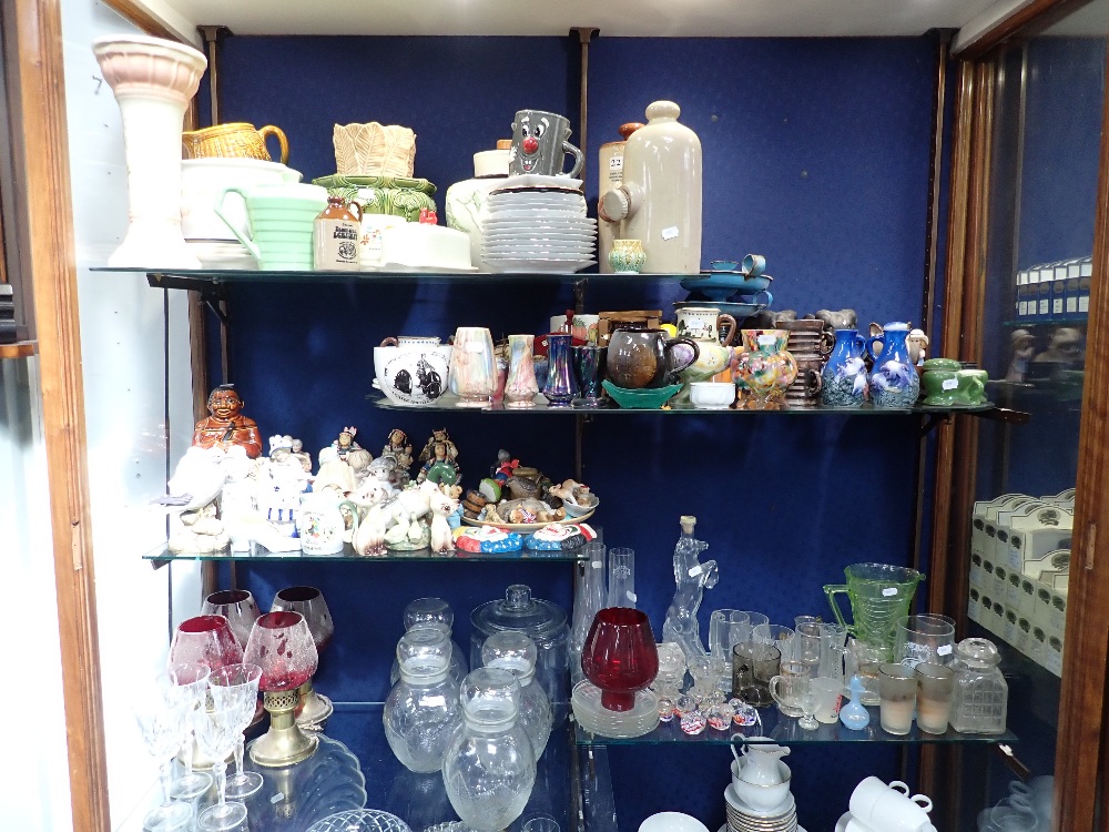 A LARGE COLLECTION OF ORNAMENTS, glass and china (as lotted)