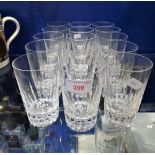 FIFTEEN CUT GLASS TUMBLERS