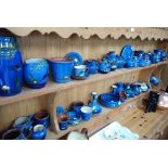 A LARGE COLLECTION OF BLUE GLAZED TORQUAY WARE