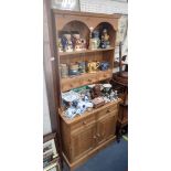 A SMALL PINE DRESSER, 195cm high x 90cm wide