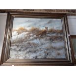 PIETER DIK, A FOX IN A WINTER LANDSCAPE, oil on canvas, 20th century, height 78cm