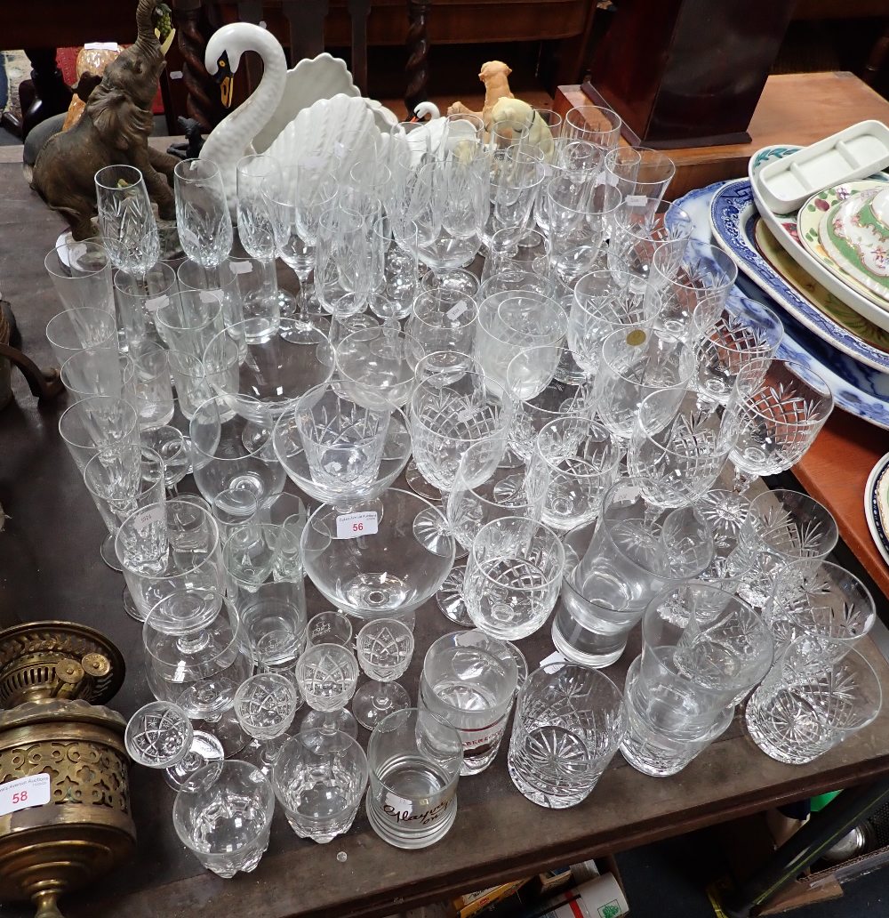 A QUANTITY OF DRINKING GLASSES