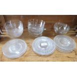 A COLLECTION OF GLASS FINGER BOWLS and plates