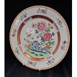AN 18TH CENTURY CHINESE EXPORT PLATE, 28.5cm dia. (examine)