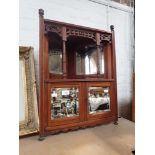 A LATE VICTORIAN WALNUT CORNER DISPLAY CABINET OF SMALL PROPORTIONS, WITH MIRRORED PANELS, height 62