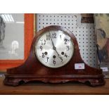 A 1920S WALNUT CASED 'BICORN' MANTEL CLOCK