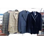 A GENTLEMAN'S BLACK VELVET JACKET and a collection of similar Vintage jackets and a suit