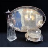 AN EDWARDIAN CUT GLASS CLARET JUG