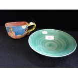 HUMPHREY WAKEFIELD; A GREEN GLAZED STUDIO POTTERY BOWL