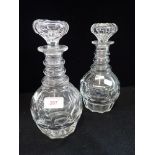 A PAIR OF STUART CUT GLASS DECANTERS