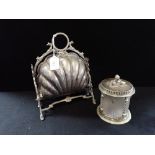 A VICTORIAN SILVER PLATED FOLD OPEN SERVING DISH