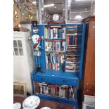 A KITCHEN DRESSER, FITTED TWO DRAWERS, PAINTED BLUE