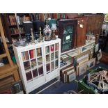 A 1930s PAINTED GLAZED BOOKCASE
