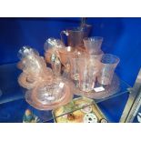 A LARGE COLLECTION OF AMERICAN PINK 'DEPRESSION GLASS'