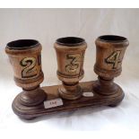 A SET OF THREE 19TH CENTURY TREEN GOBLETS