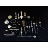 A COLLECTION OF WRISTWATCHES AND POCKET WATCHES